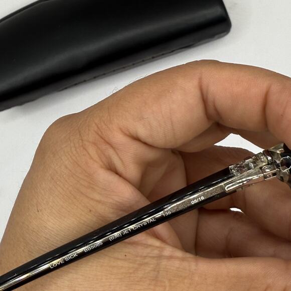 Bebe BB5085 038 Love Sick Jet Crystal Eyeglasses Black Clear Frame with Case - Picture 7 of 16